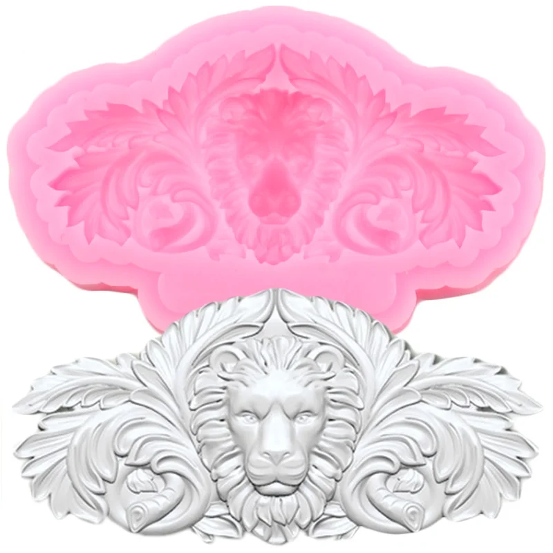 Барокко прокрутки рельеф границы силиконовые формы Лев Топпинг для кексов