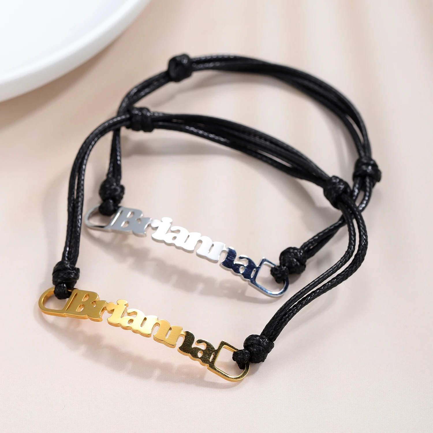 Персонализированная плетеная веревка ручной работы на заказ раньше для него и ее