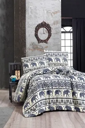 

Double Double Quilt Cover Set 60 cotton 40 polyester elephant pattern of, duvet cover 200x220 pillow case 50x70 2 PCs Made in Turkey