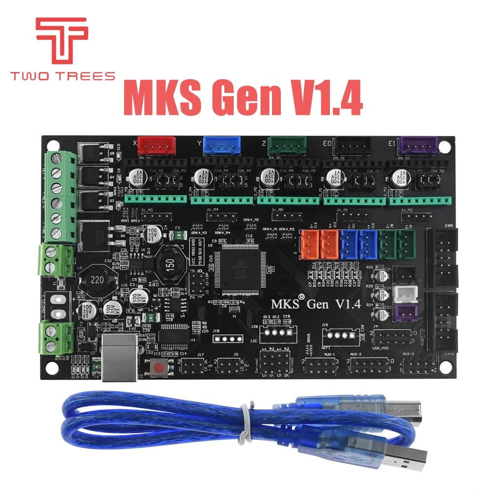 MKS Gen V1.4 плата управления 3D принтером TMC2130/TMC2208/DRV8825/A4988 Драйвер Reprap Mega 2560 R3 Ramps 1 4 5 6