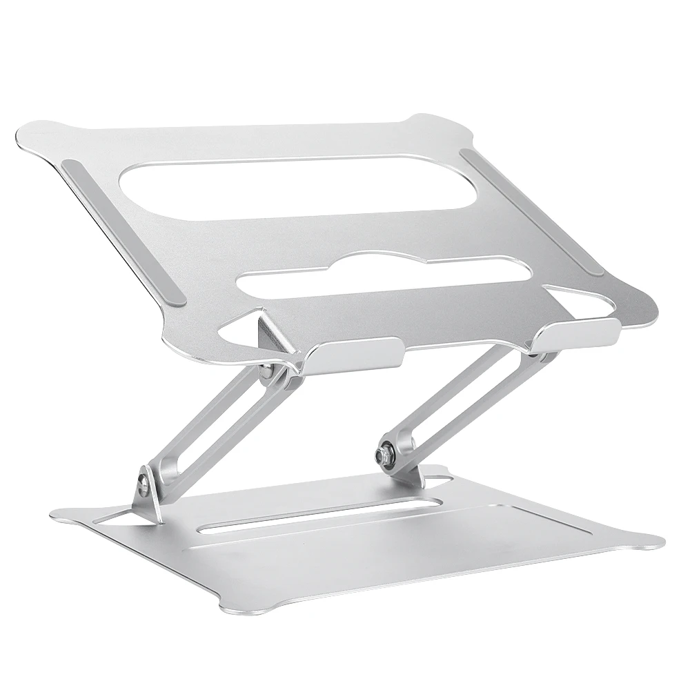

Aluminum Alloy Laptop Holder Adjustable Notebook Stand Riser Holder Computer for 10-15.6 inch Laptops Silver