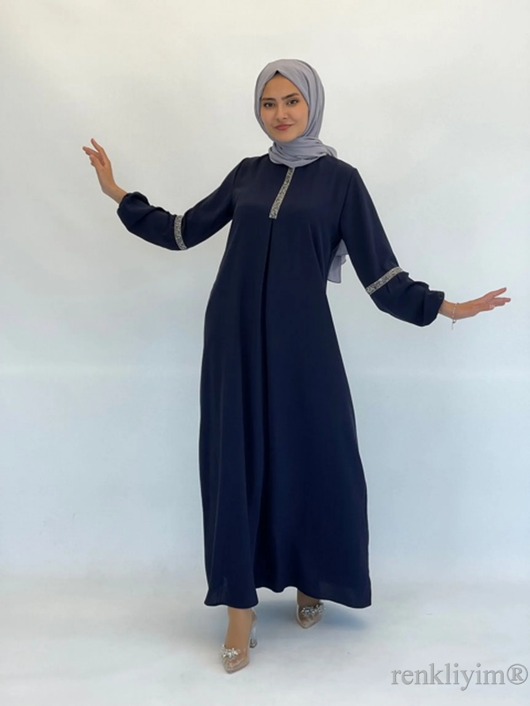 Turkish Dress Soft Aerobin Fabric Handles Long Pearl Stone Processing 2021 Hot New Season 145 cm long abaya