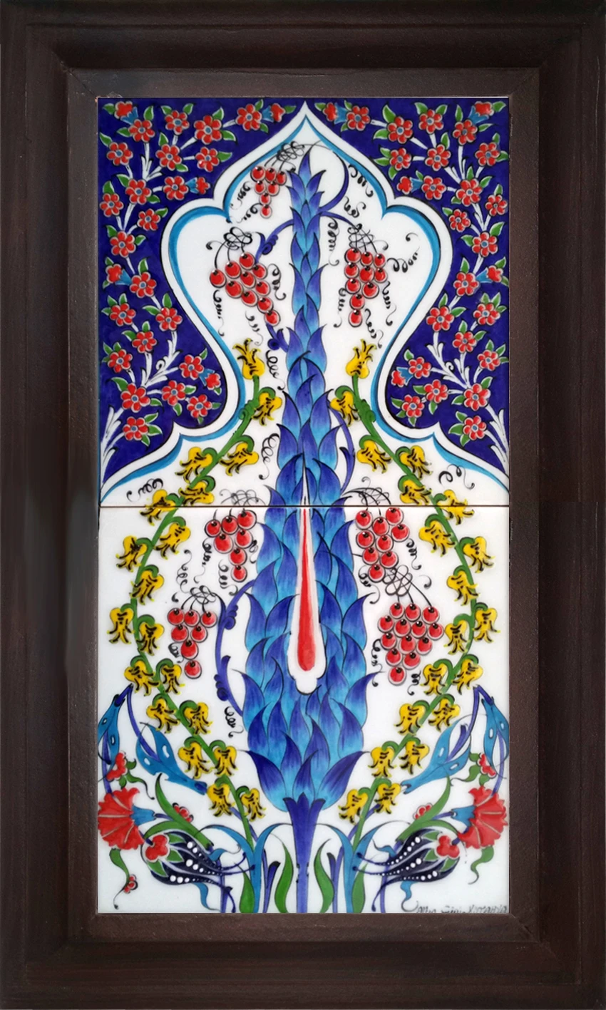 

20x40 Ceramic Wall Art Decor, Paintings wall decor Smart Home ,Cypress Tree Hand Painting, Ramadan