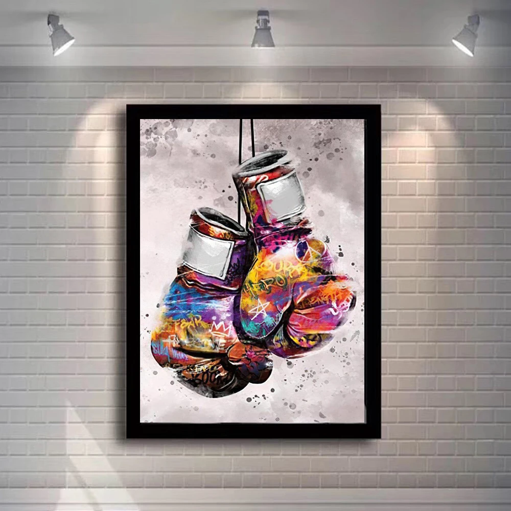 

Abstract Graffiti Boxing Canvas Paintings on the Wall Art Posters and Prints Power Fist Street Art Pictures Home Decor Cuadros