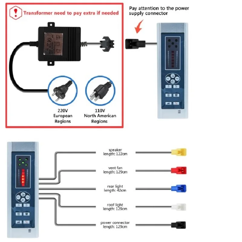 Control panel for shower cabin with FM radio. Power supply electronic control panel. | Обустройство дома