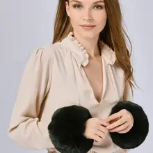 11247 пушистый зеленый нарукавник