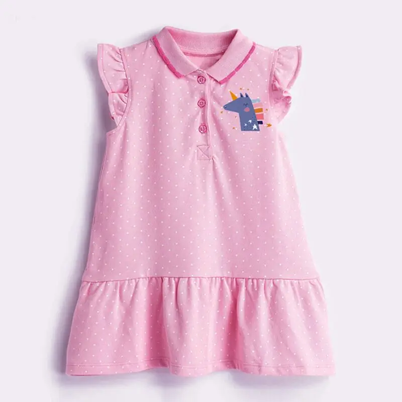 

Turn-down Collar Dress Baby Girl Clothes Brand 100% Cotton Children Infant Bebe Kids One-piece Summer Princess Dresses for Girls