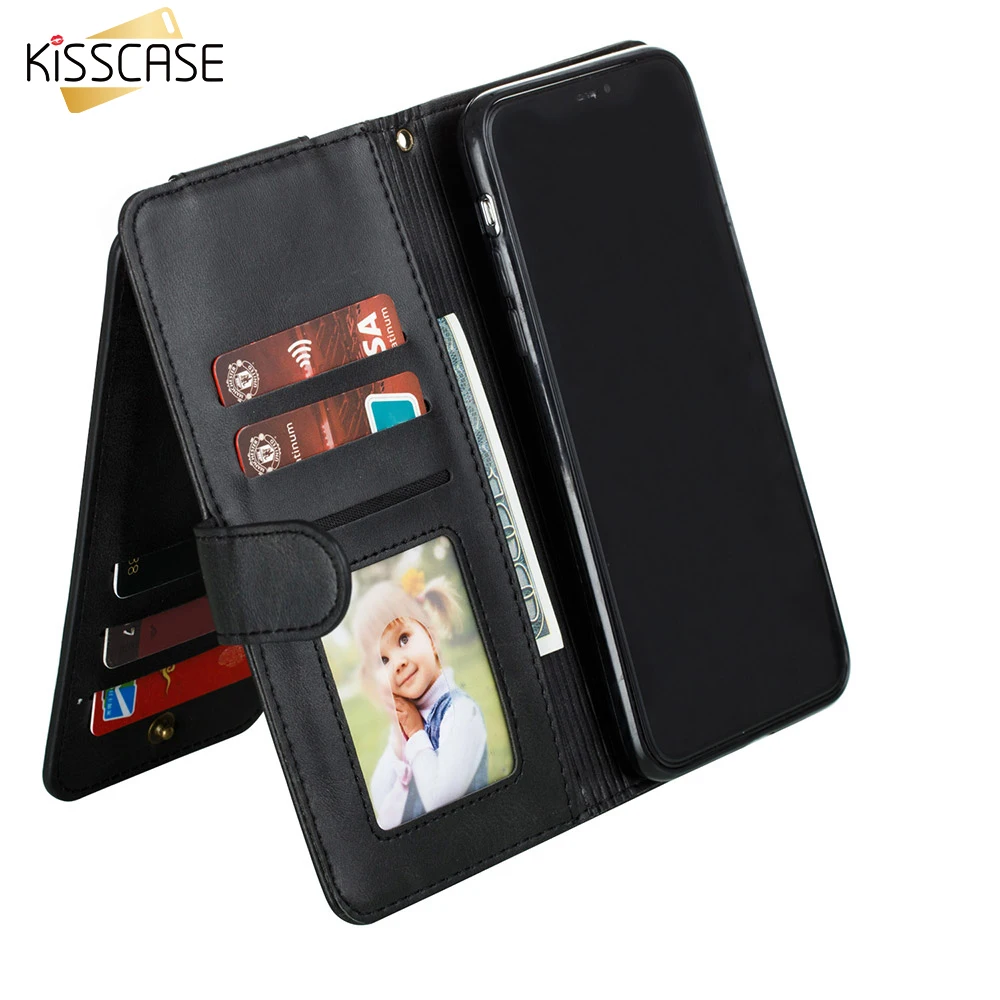 Чехол KISS с 9 отделениями для карт Вертикальный флип чехол samsung A7 A8 a50 Роскошный