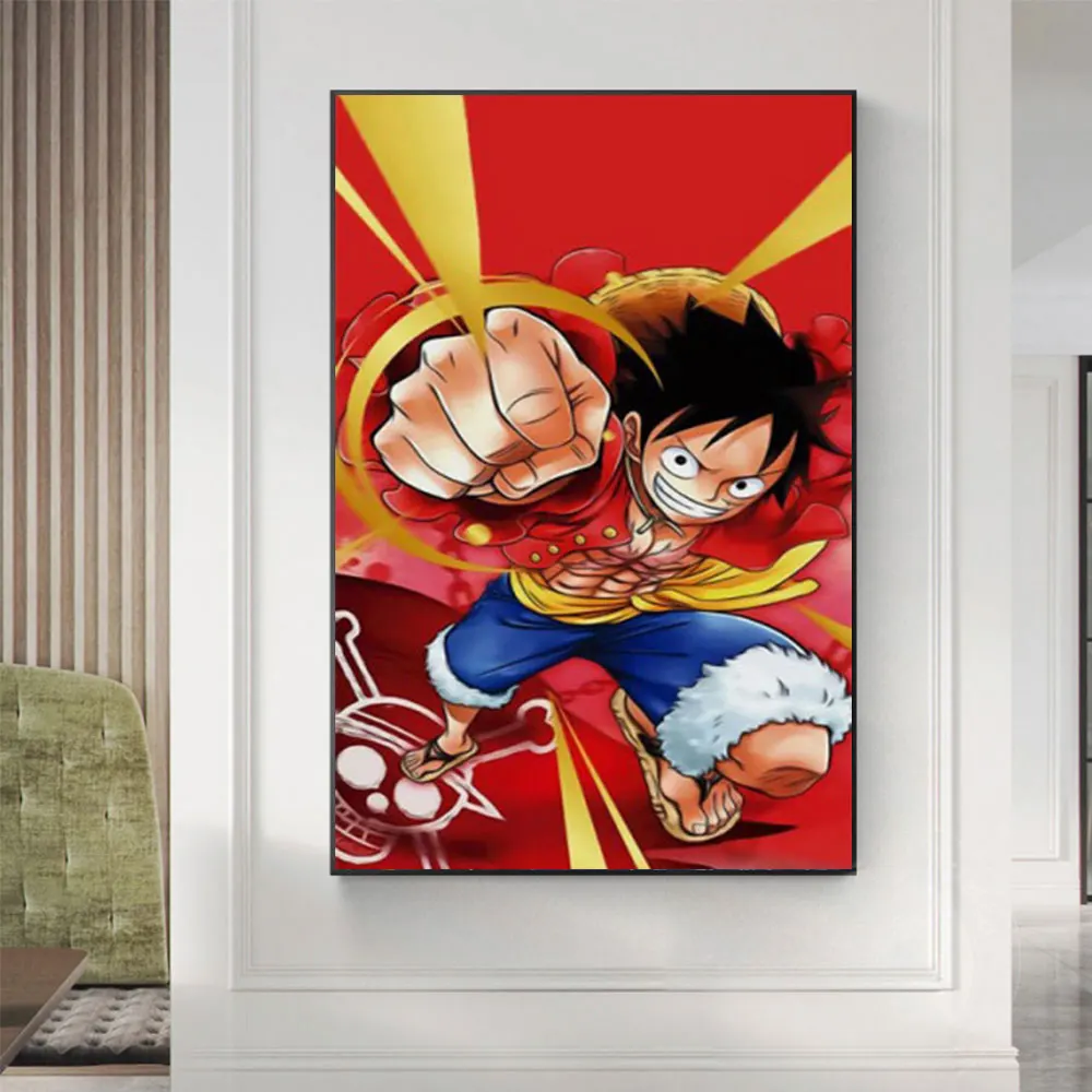 

Bandai One Piece Japanese Anime Canvas Painting Wall Art Luffy Poster Print Picture for Nordic Boys Bedroom Room Home Decoration
