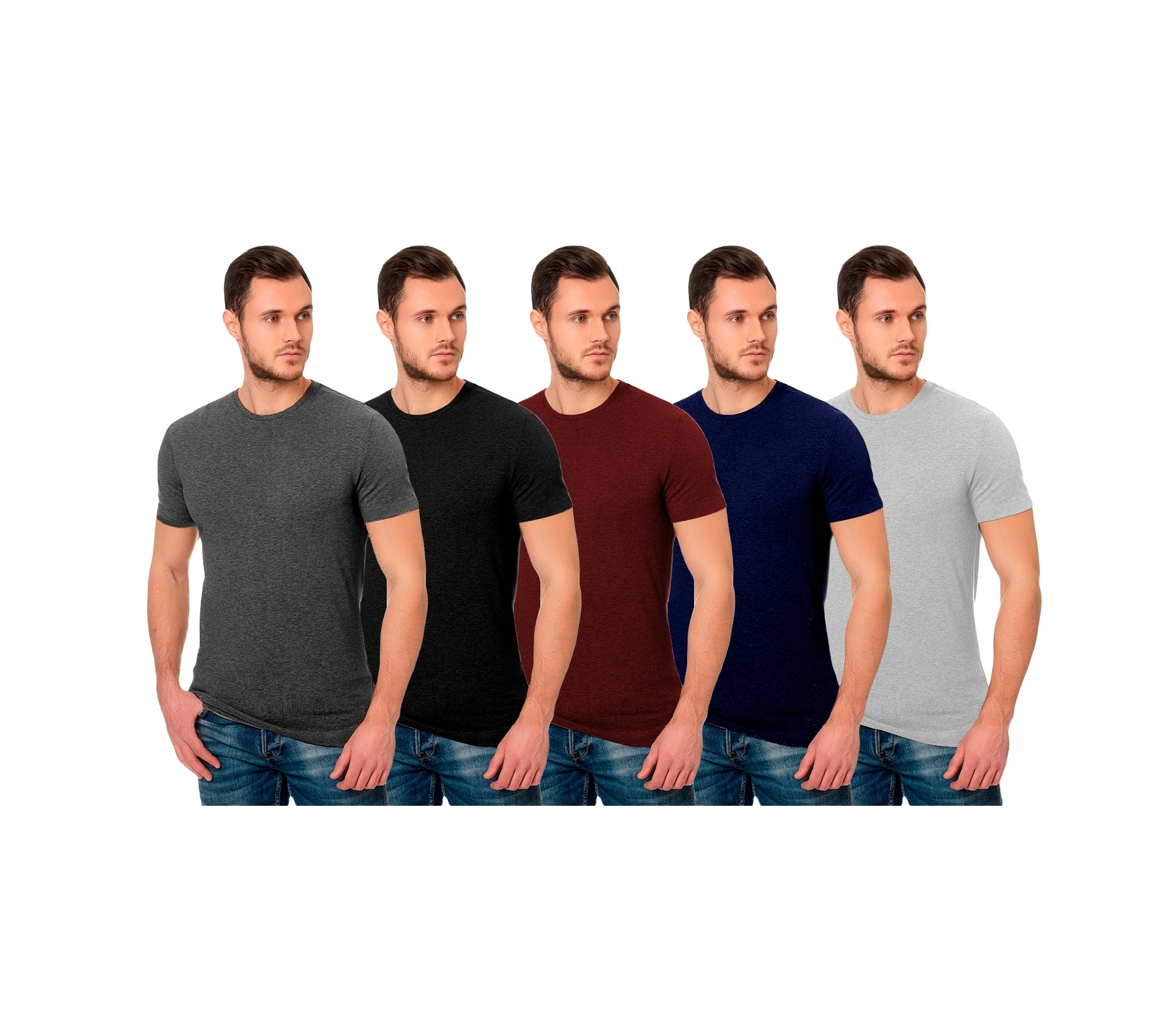 

5 T Shirts Kit Basic Cotton Shirts Premium 30.1 Wire Wholesale Retail DIRECT Soft Fabric Cheap MANUFACTURER Top