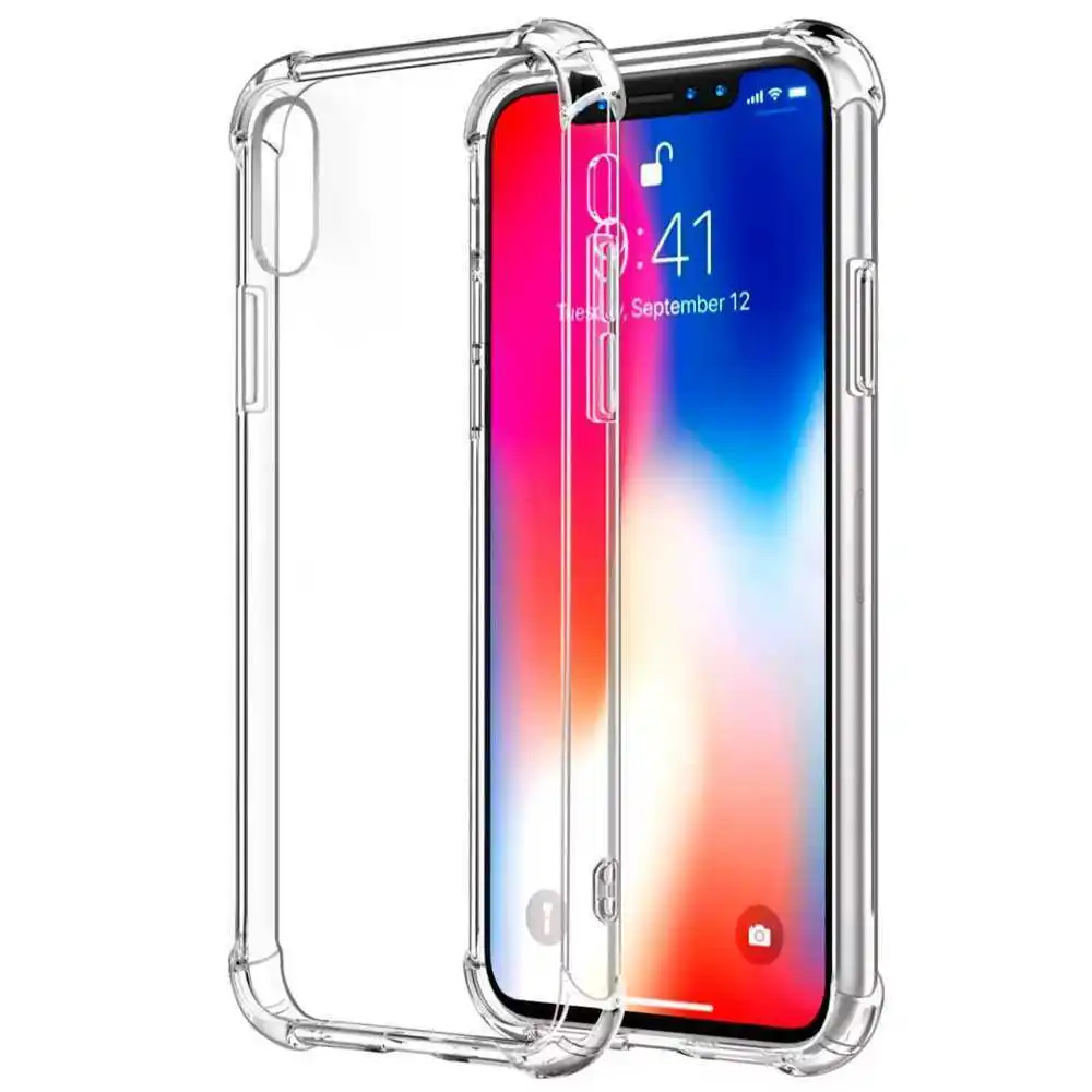IPhone case XR Shock resistant transparent Gel protective back case Anti-Shock reinforced corners silicone Shock resistant fit perfect