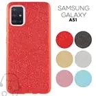 Чехол накладка с блестками для Samsung Galaxy A51 силиконовый с пластиковой подложкой, нежное сияние