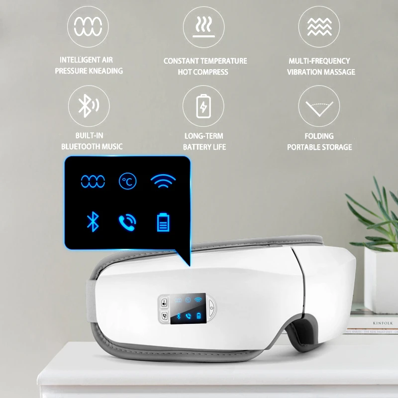 Музыкальный массажер для глаз с Bluetooth перезаряжаемые массажные очки горячего