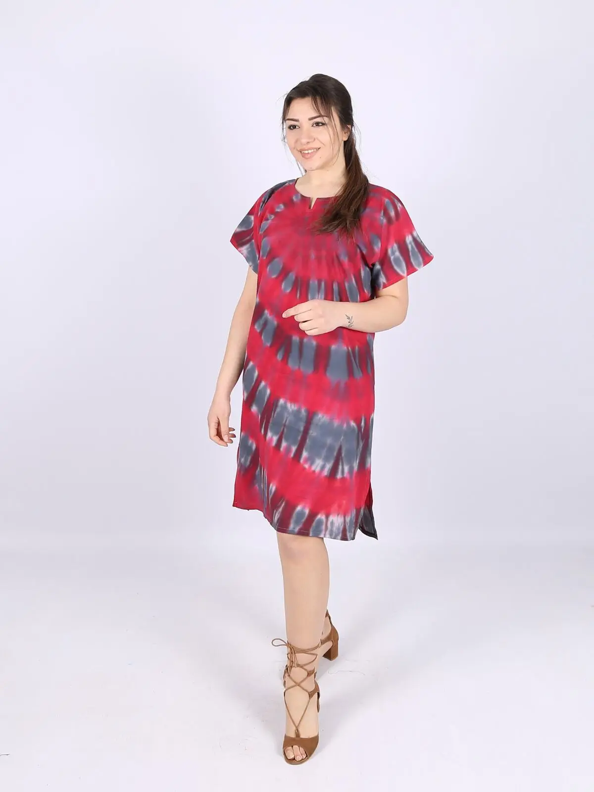 

Short Sleeve Tie Dye Tunic Models V3