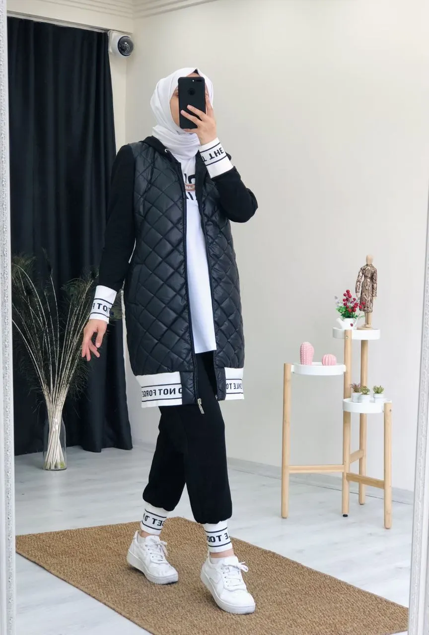 New Season Women Hooded Jacket 3 Piece Set Islamic Clothing Abaya Kaftan Muslim Islamic Fashion Turkish Quality Modest Fashion