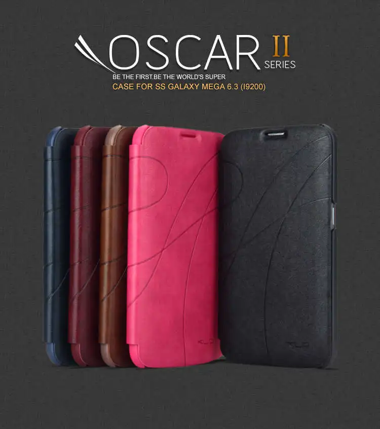 High Quality Fashion Leather Flip Cover Case For SAMSUNG Galaxy Mega 6.3 /i9200 Original KALAIDENG OSCAR ii Series