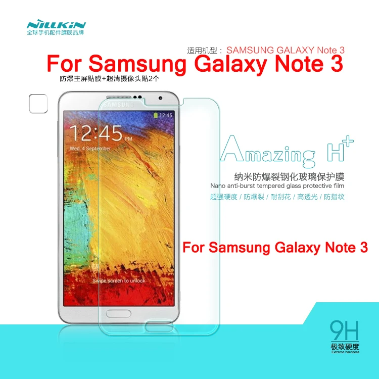 Nillkin Anti-explosion Toughened glass screen protector for Samsung Galaxy Note 3 with retailed package and free shipping