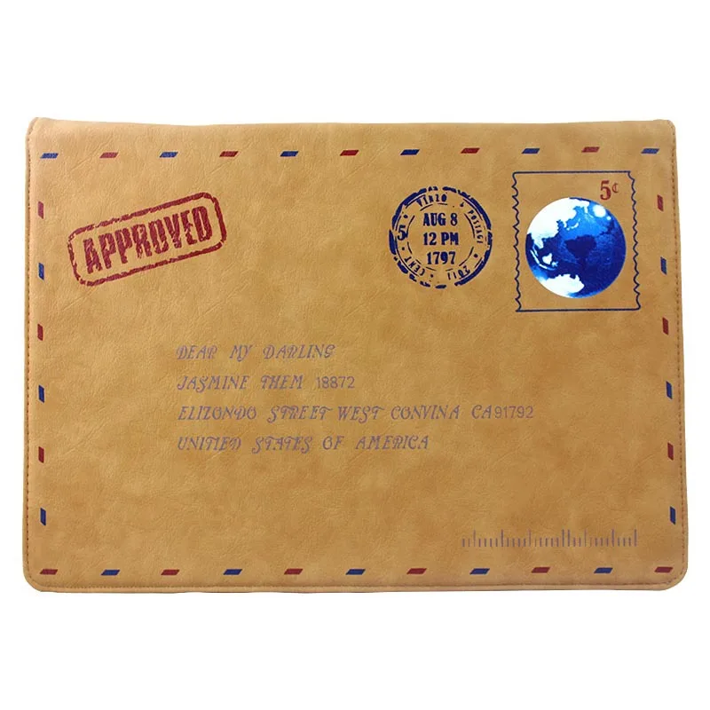 Fashion Design Classic Envelope Style PU Leather Sleeve Case for MacBook Pro 13" Free Shipping With Retail Package Tablet Case