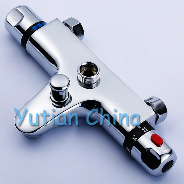 Free Shipping Wall Mounted Two Handle Thermostatic Shower mixer Thermostatic faucet , Shower Taps Chrome Finish,YT-5305