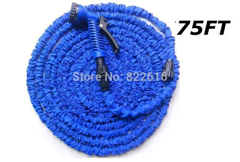 7.5 meters Natural Length 75FT Plastic retractable hose water pipe hose with gun magic hose Garden Irrigation Reels EU Spray Gun