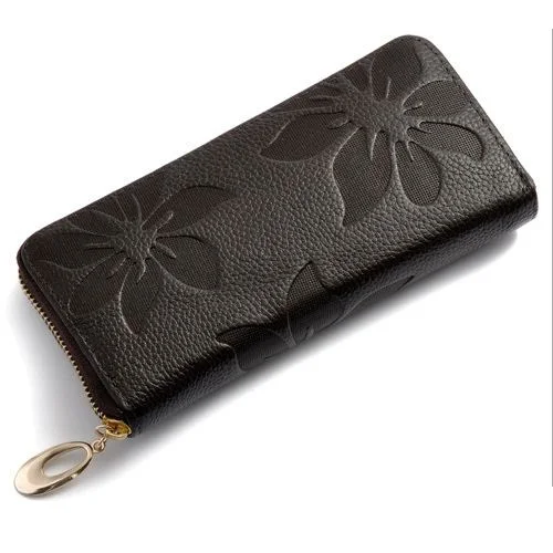 Women Wallets Fashion Flower Print Genuine Leather Wallets Women Clutch Wallets Lady Vintage Clutch Bag Coin Purse Women