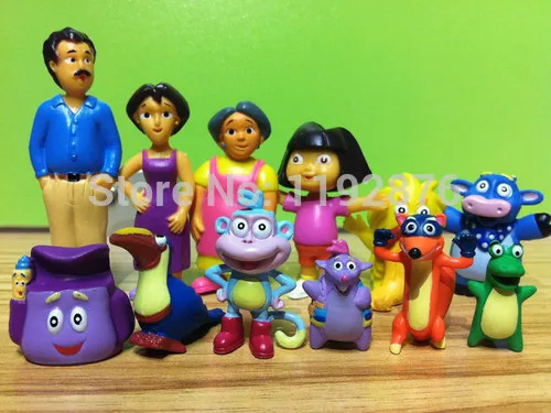 NEW Dora The Explorer Figure Set Toy Playset/Cake Topper Figurines of 12 pcs