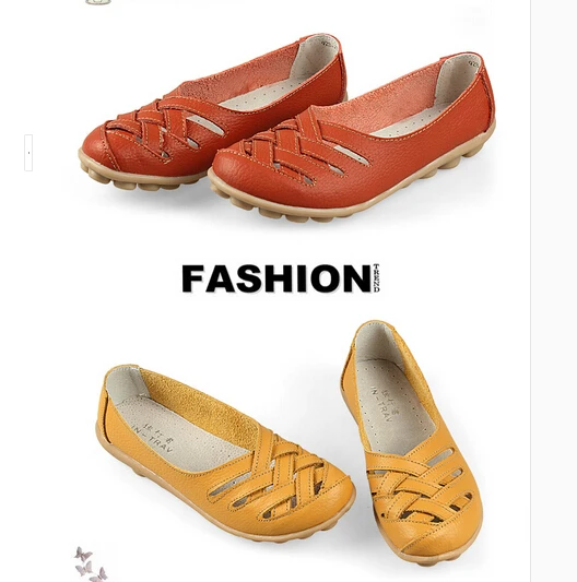 2016 New 10colors! Women Genuine Leather Mother Shoes Moccasins Women's Soft Leisure Flats Female Driving Shoe Flat 24