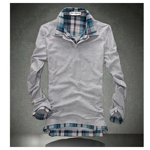 2015 Men t shirts Top Brand Fashin Patchwork Men's Long Sleeve T Shirt Tees,Men's Wear,Drop Shipping,25