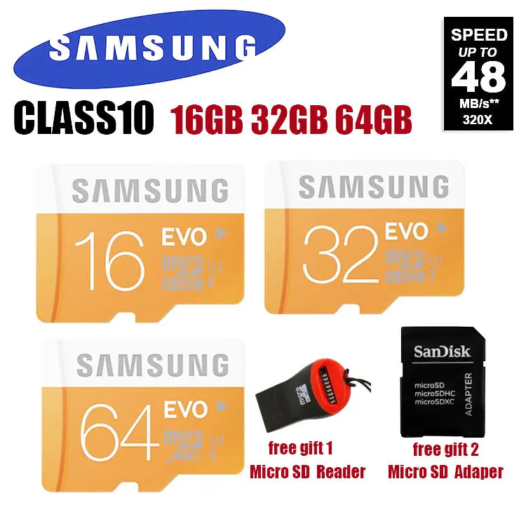 Samsung 2016 100% Genuine Micro SD TF C10 Memory Card Microsd 16GB 32GB 64GB 128GB up to 80MB/s Support Official Verification
