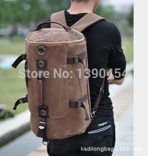 2015 New Travel Freeshipping No Mountaineering Man Portable Shoulder Bag Canvas Backpack School Computer Moving Drum Promotion