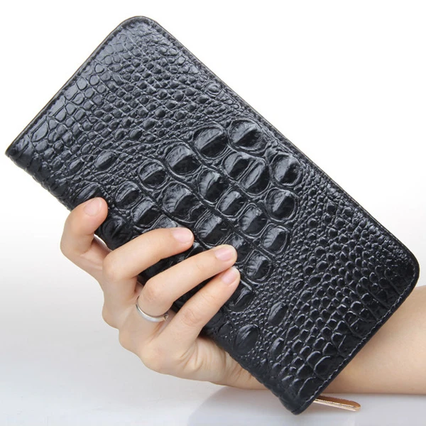 Women Wallets and Purses Fashion Style Casual Cow Split Leather Wallet Crocodile Alligator Pattern Long Purse Wallet Women