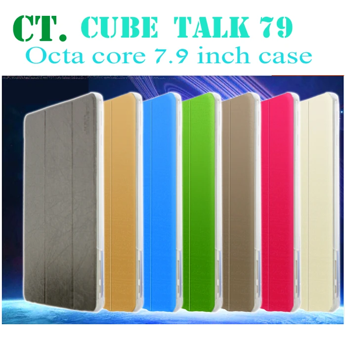 7.9inch cube Talk 79 Octa Core 3G phone call Tablet PC Ultra Slim Folding Flip Case Cover Stand with Wake Sleep function 7 color