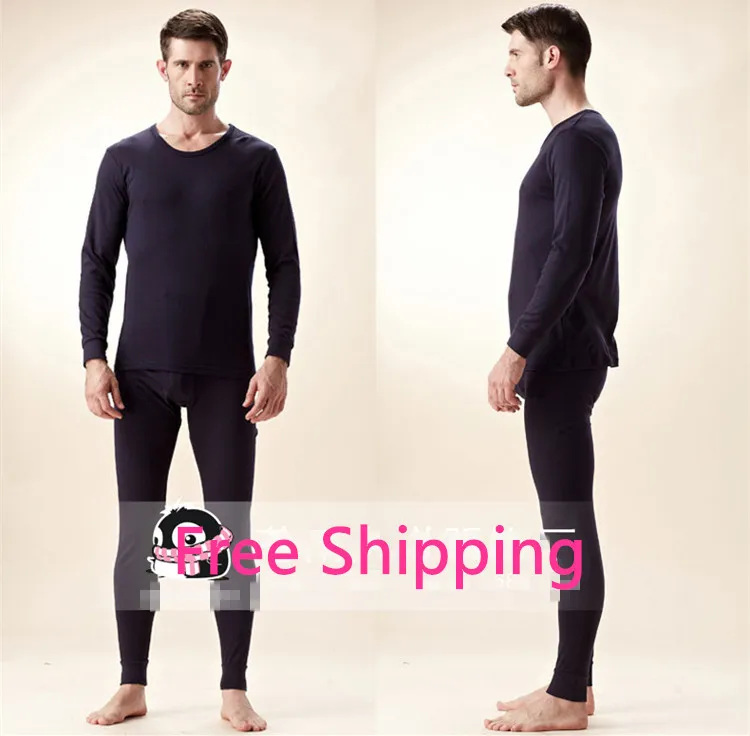 Factory price 2014 thermal underwear, men's long johns thin cotton thermo underwear set male under wear suit plus size xl xxl