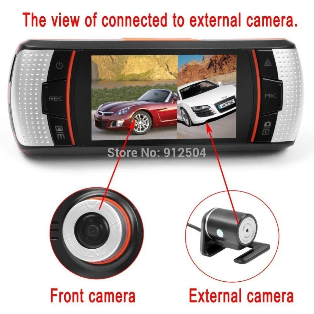 New Dual Camera Dash Cam A1 Car DVR Allwinner Full HD 1920x1080p with 2.7"LCD +Night Vision+G-Sensor+170-degree ultra-wide angle