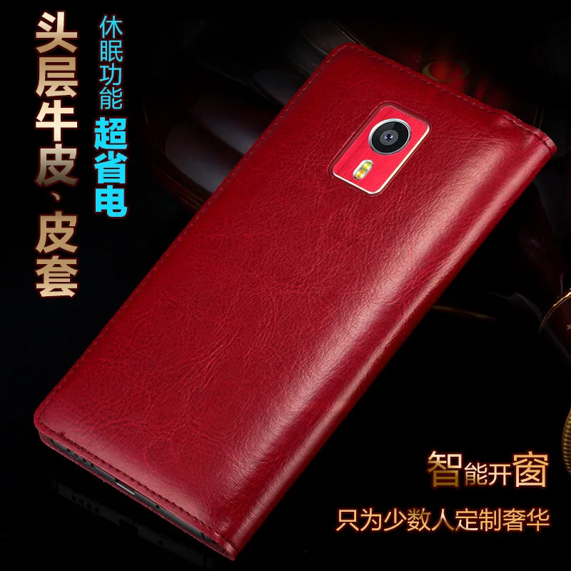 4 Color Meizu MX4 pro Genuine Natural leather brand stand phone battery cover flip luxury view window smart sleep case MX4 pro