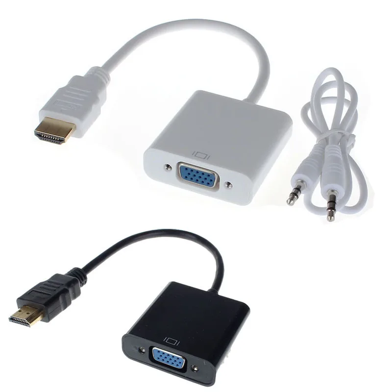 Feitong HDMI Male to VGA Converter Adapter With Audio USB Cable 1080P for PC Free Shipping&Wholesales