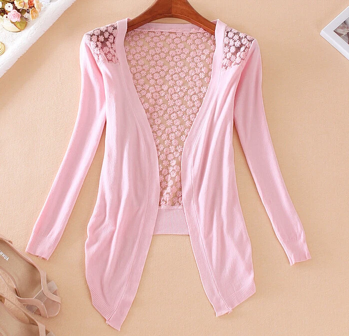 2015 Ctrlstyle 12 Color crochet women clothing Lace Sweet Crochet Knit Blouses Sweater Cardigan crochet  lace blouse Free ship