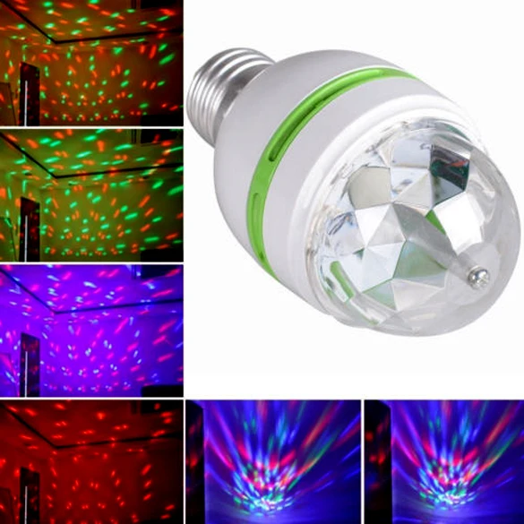 Hot Sale!!! E27 3W Colorful Auto Rotating RGB LED Bulb Stage Light Party Lamp Disco PTSP