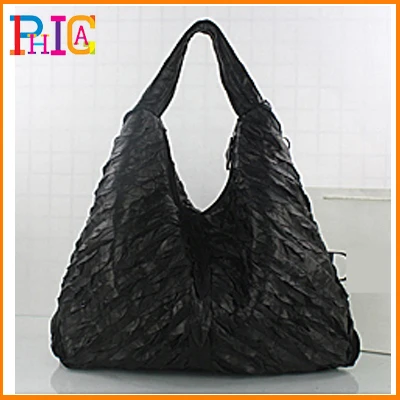 Big Promotion! 3 Size!! Genuine Leather Bags For Women Leaves Black Handbag Ladies Shoulder Bag Female