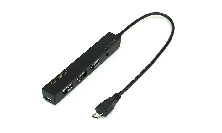 10070TW Acasis H027 Mobile Tablet PC Charging Cable OTG Micro USB HUB 3Ports Simultaneous Charging Power Transmisson Cable FS