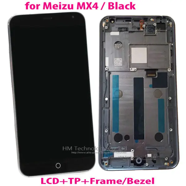 Black LCD+TP+Frame for Meizu MX4 LCD Display+ Touch Screen Glass Digitizer Assembly with Frame/Bezel Repair Part Free HK Post