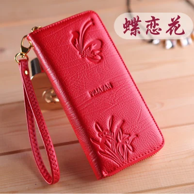 2015 fashion in Europe and America all-match leather wallets long leather zipper thin special women's wallet