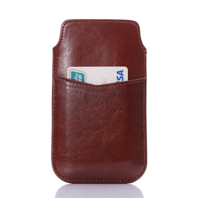 5.5 inch Universal PU Leather Phone Pouch for iPhone 6 6S Plus 6 5 5S Vintage Bag Card Slot Case for Samsung Galaxy S6 S5 S4