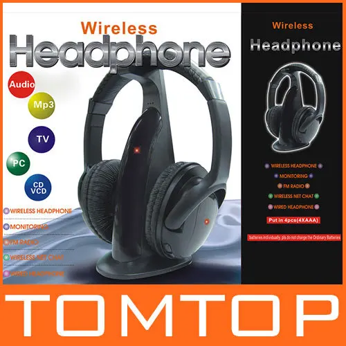Multifunction 5 in 1 HiFi Wireless Headphone Earphone Hi-Fi Headset Wireless Monitor FM Radio MP3 PC TV Audio Phones