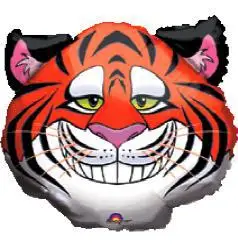 Aluminum film balloon Tiger head hundred days birthday party of hydrogen and helium 63x51cm