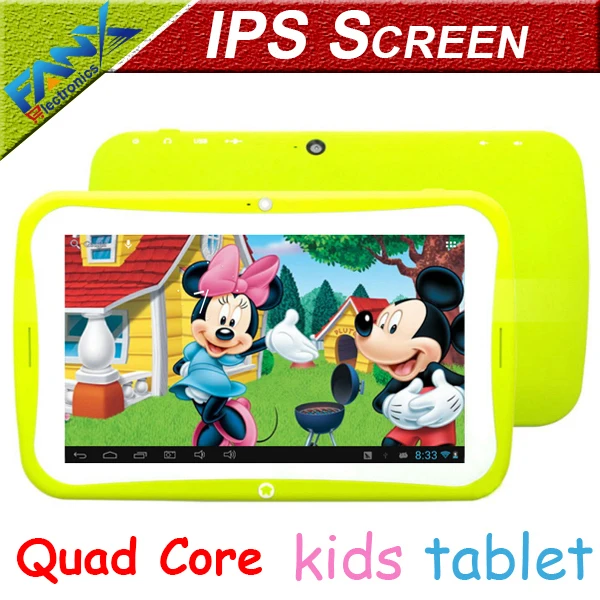 2014 New Arrival 7 inch 1024x600 IPS Screen Kids Tablet PC Dual Core RK3028 Dual Cameras Android 4.2 built-in EDU Games 512M/8GB