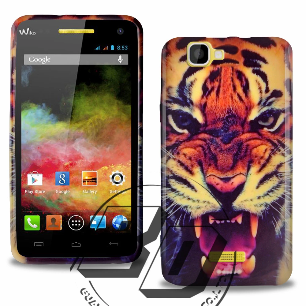 Hot!! For Explay Fresh TPU Case! For Explay Fresh Fashion Wolf &Tiger Pattern TPU Gel Back Case Cover with +gift
