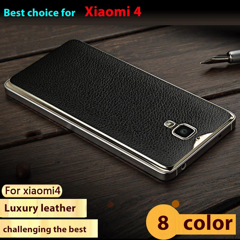 8 Colors, Original Qoowa brand Top Quality Luxury Battery Cover Case For Xiaomi mi4 case leather Mobile Phone bag
