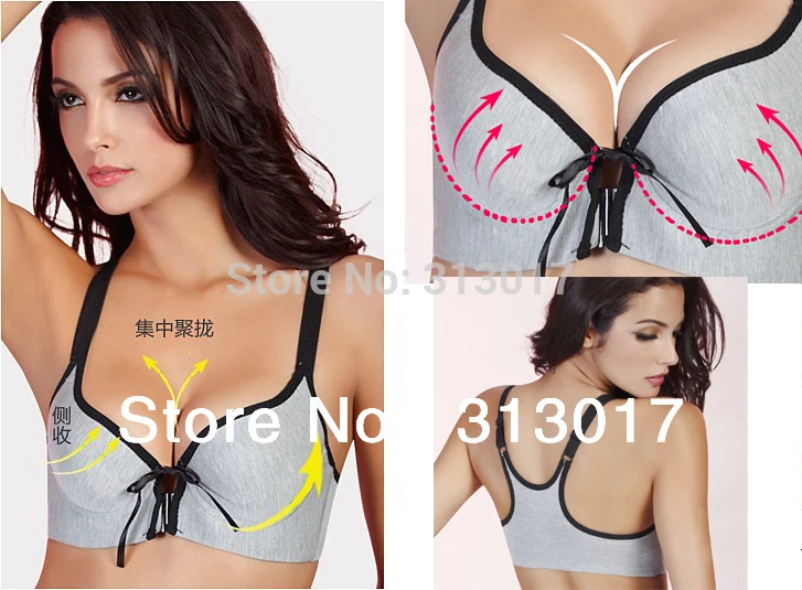 32-38  Free Shipping anterior cingulate gather bra charcoal vest lingerie #087