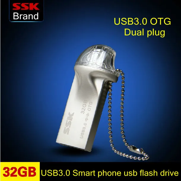 SSK SFD247 32GB OTG USB 3.0 Flash Drives Smart Phone Tablet PC External Storage Micro Pen Drive Memory Usb Stick Free shipping